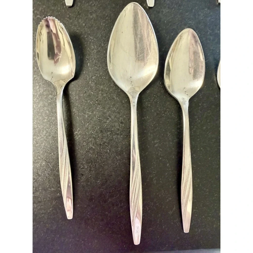 Vintage American Stainless USA Flatware Set 65 Pc MCM Serving Utensils